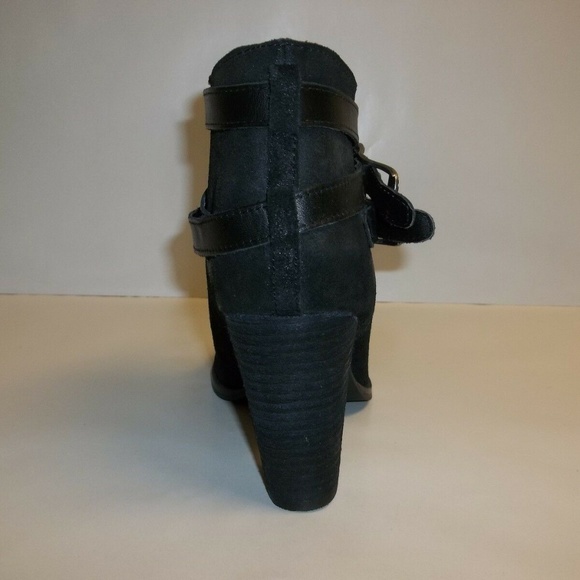 Reba ZANIA Black Leather New Womens Ankle Boots - Picture 4 of 6